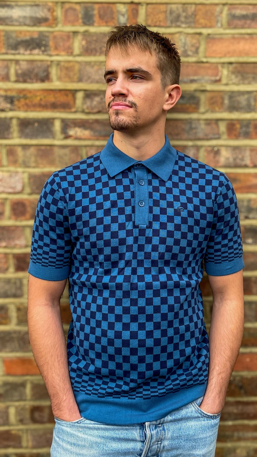 Ambrose Knit Polo petrol blue