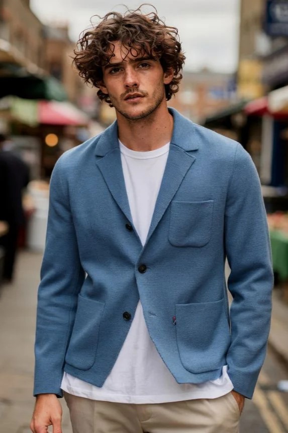 Bende Knit Blazer Vintage Blue