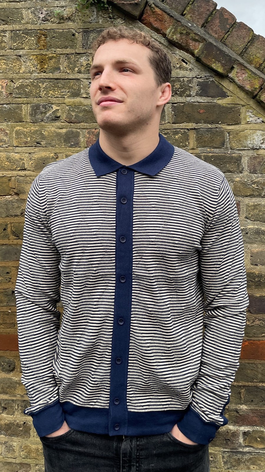 Ezra Knit Shirt dark blue