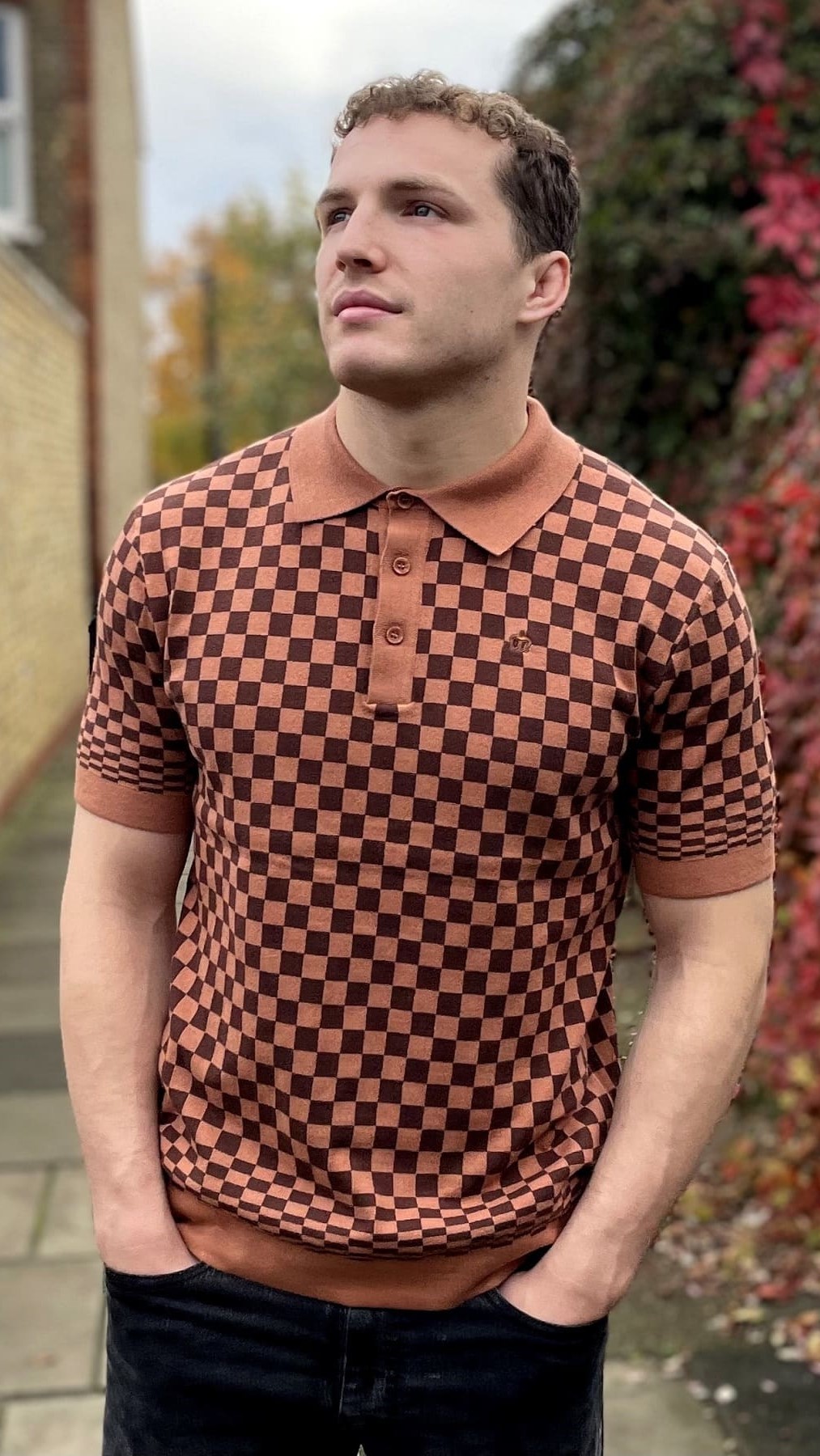 Ambrose Knit Polo sunset