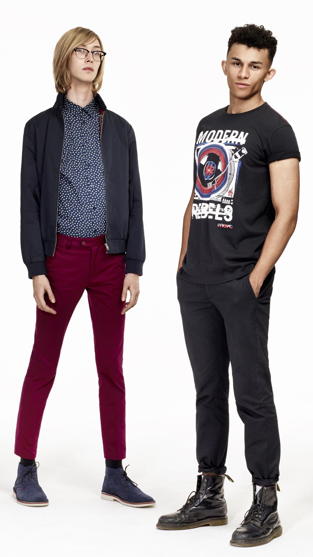 Croke T-Shirt Black & Harrington Jacket Navy