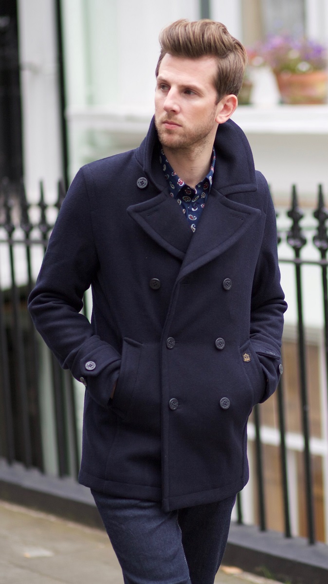 Doyle Navy Pea Coat