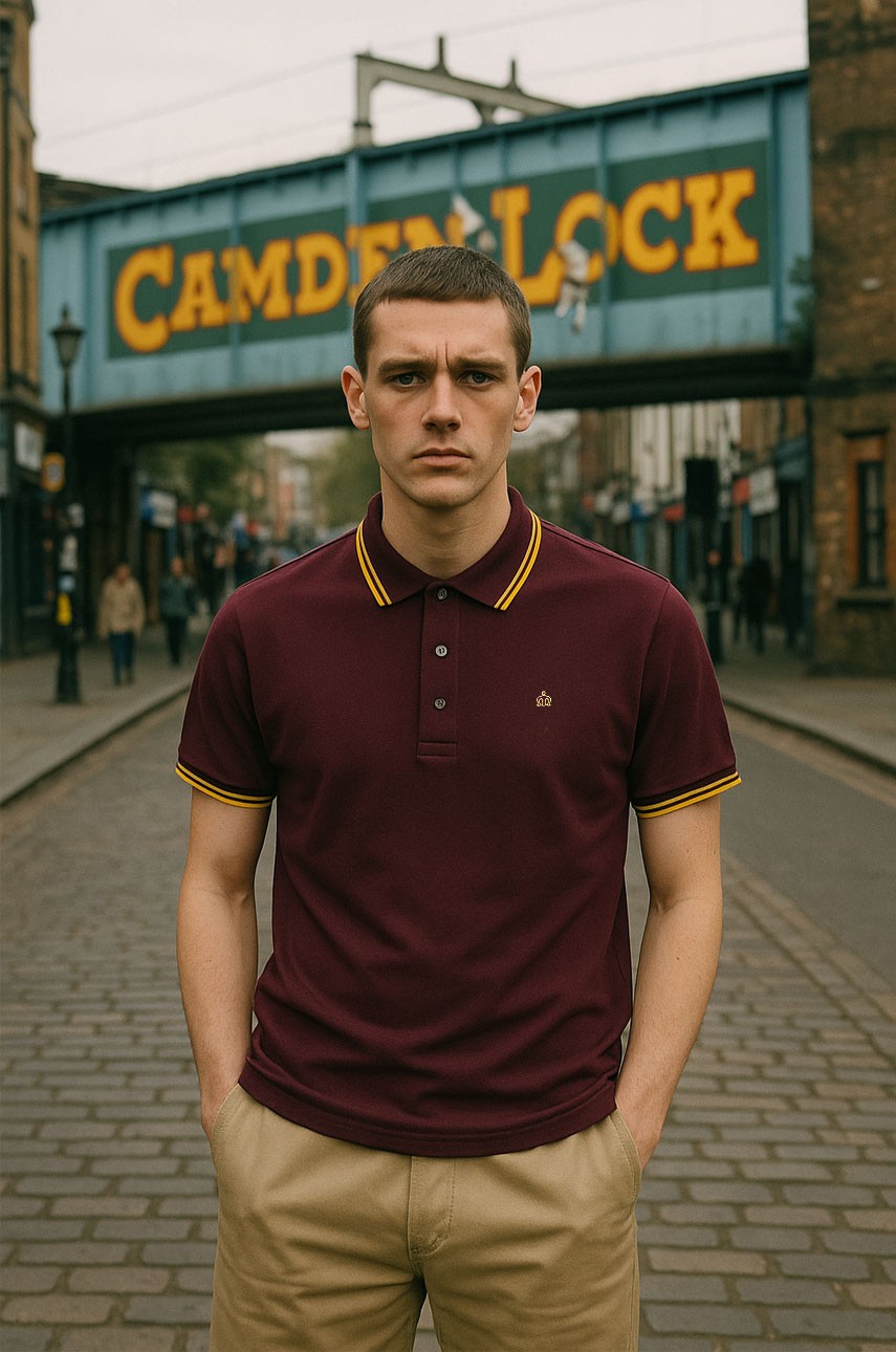 Card Polo Shirt in wine color