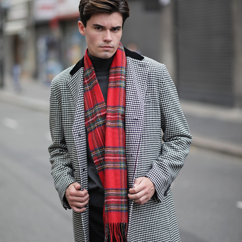 Thornhill Crombie Coat & Stewart Royal Scarf