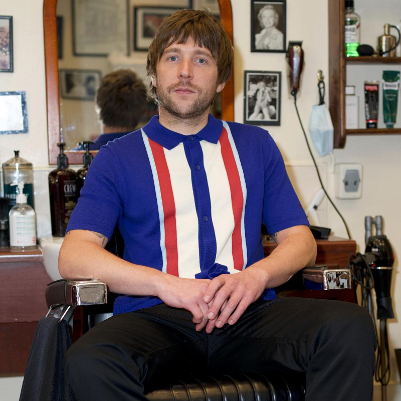 Phelps Knit Polo Blue