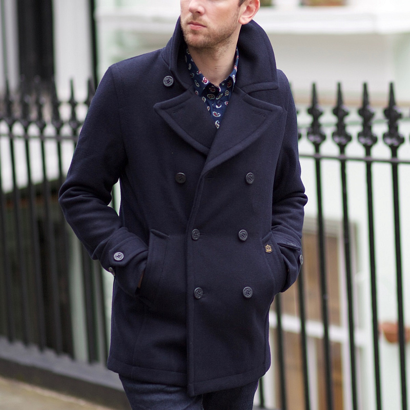 Doyle Navy Pea Coat